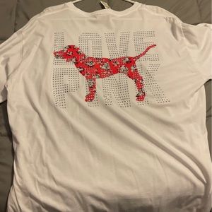 NWT Vs pink long sleeve shirt bling xl